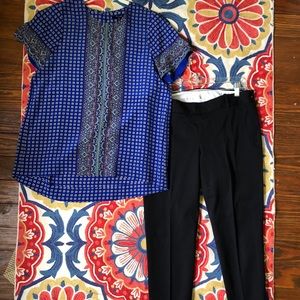 Madewell Silk Blue Patterned Top